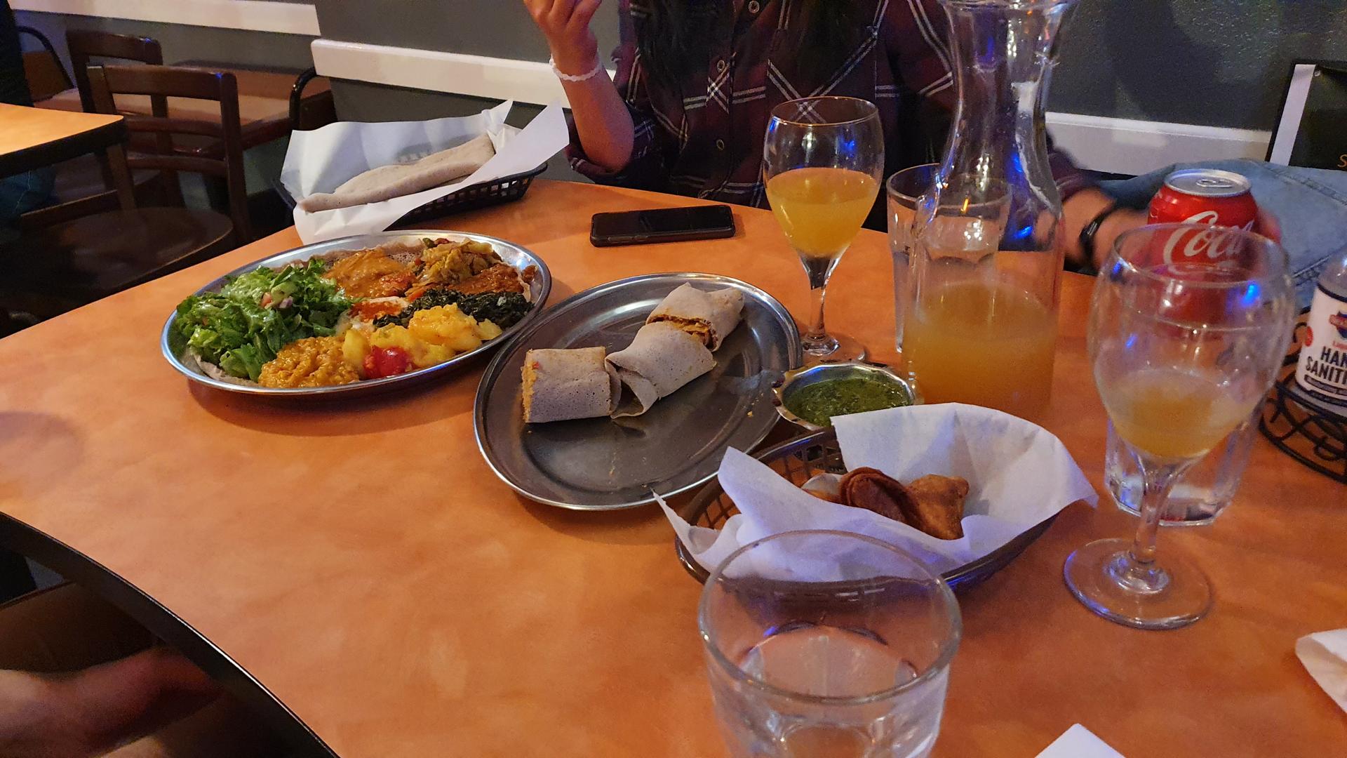 Vegan Ethiopian food at Cafe Eritrea D'Afrique in Temescal, San Francisco Bay Area